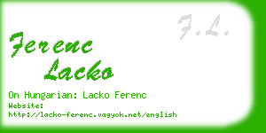 ferenc lacko business card